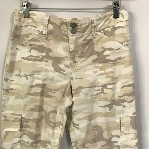 Sanctuary Pants Size 27 Womens Camouflage Tan Beige Cargo Style Drawstring Cuff - Picture 5 of 13